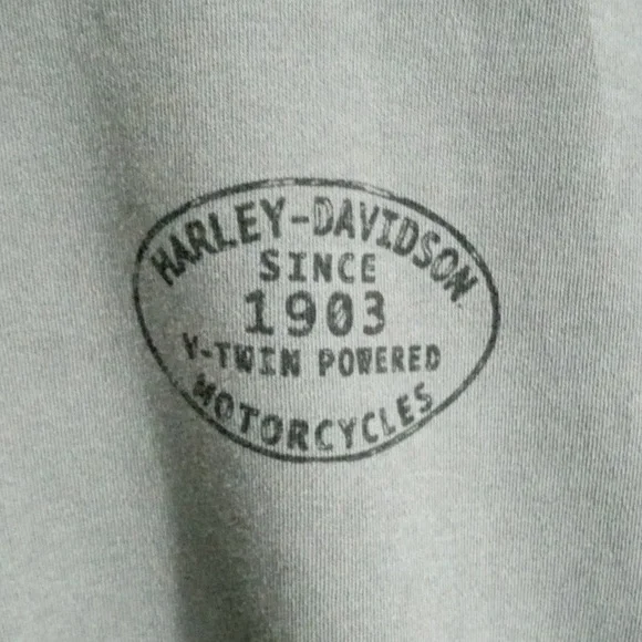 Harley-Davidson Gray Long Sleeve Small Logo Tee Mens XL - Picture 2 of 9